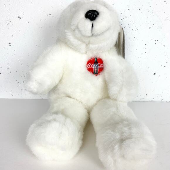 Vintage Coca Cola Polar Bear Plush 1998 New With Tags White Red Logo - Picture 10 of 15